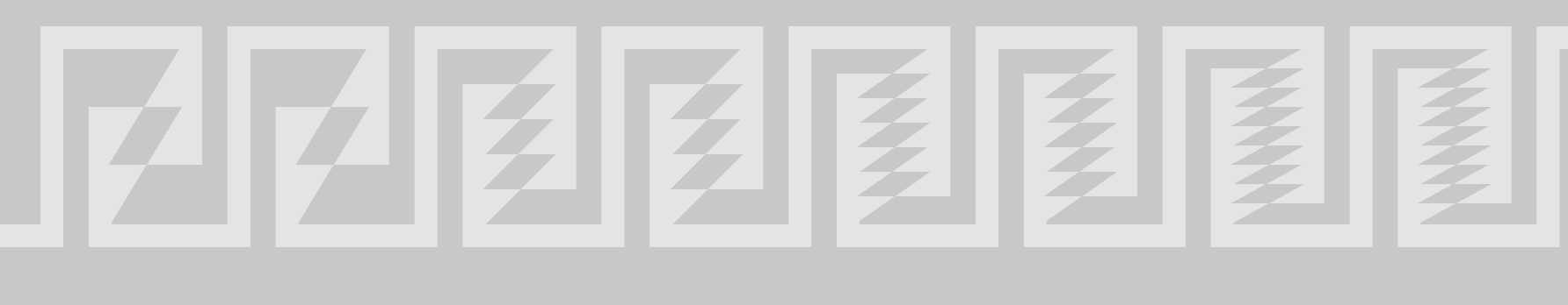 Overlapping zig-zags creating a repeating band pattern